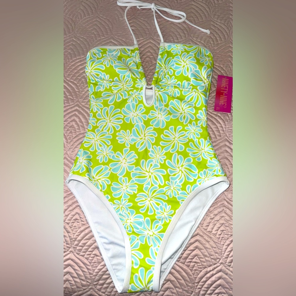 Juniors Ninety-Nine Cut-Out Halter One-Piece Swimsuit